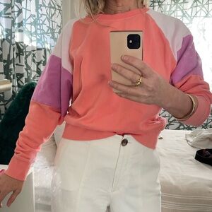 Evereve Coral and Purple Sweatshirt